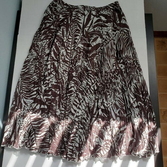 Coldwater Creek Skirt Boho Gypsy Flowy Skirt Prairie Brown Size PM Petite Medium - Picture 1 of 11
